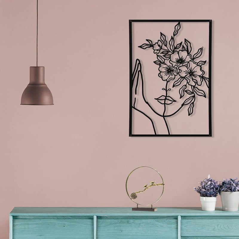 AGIOTA 3 Pcs Wall Decor Above Bed Minimalist Wall Art for Living Room Metal Line Art - Female Body, Black Room Decor for Bedroom Modern Wall Art for Indoor 15inch - Image 2